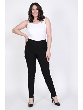 Mylinemoda Siyah Beli Lastikli Kargo Pantolon