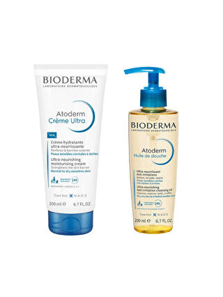 Bioderma Atoderm Cream 200ml + Shower Oil 200ml Set