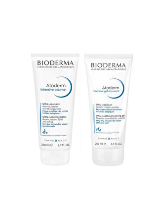 Bioderma Atoderm Intensive Balm 200ml + Foaming Gel 200ml Set