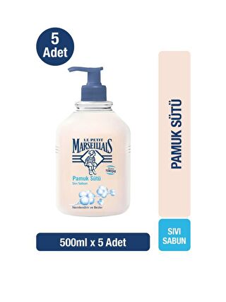 Le Petit Marseillais Nemlendirici Sıvı Sabun Pamuk Sütü 500 ml x5 Avantajlı Paket