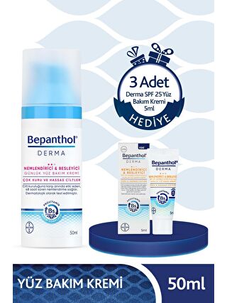 Bepanthol Derma Günlük Yüz Bakım Kremi + 3 Adet Derma SPF 25 Yüz Bakım Kremi 5ml Hediyeli