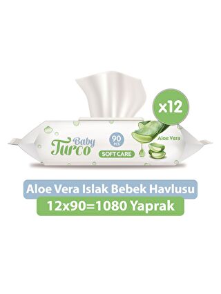 Baby Turco Softcare Aloe Vera Islak Bebek Havlusu 12x90 Yaprak