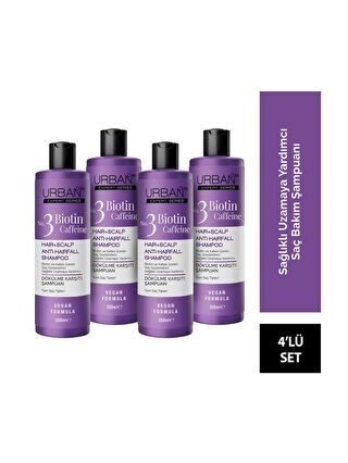 Urban Care Expert Biotin ve Kafein Dökülme Karşıtı Şampuan 350 ML X 4 -Hızlı Uzamaya Yardımcı-Vegan