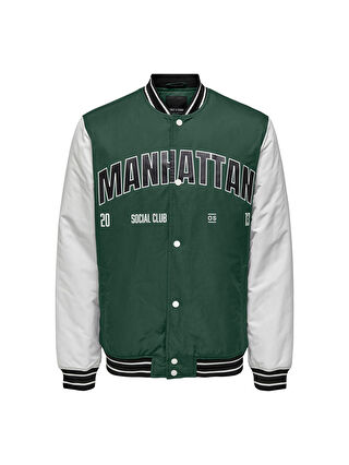 Only&Sons Loui Varsity 23 Erkek Yeşil Hakim Yaka Ceket