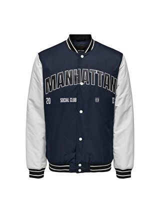 Only&Sons Loui Varsity 23 Erkek Lacivert Hakim Yaka Ceket