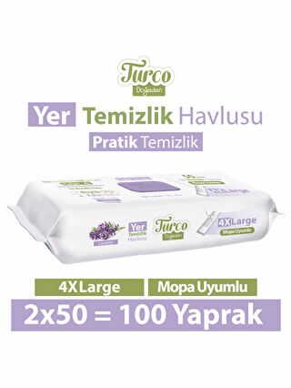 Baby Turco Turco Doğadan Yer Temizlik Havlusu Lavanta 2x50(100 Yaprak)