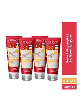 Urban Care Hibiscus&Shea Butter Kıvırcık ve Dalgalı Saçlar Özel Saç Bakım Şampuanı 4X250ML-Sülfatsız