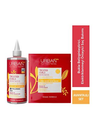 Urban Care Hibiscus&Shea Butter Kıvırcık ve Dalgalı Saçlara Özel 2'li Bakım Seti-Sülfatsız-Vegan