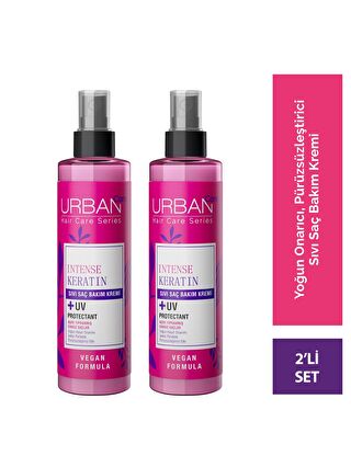 Urban Care Intense Keratin Aşırı Yıpranmış Cansız Saçlara Özel Sıvı Saç Bakım Kremi-Vegan-200 ML x 2