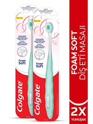 Colgate FoamSoft Diş Eti Masajı Yumuşak Diş Fırçası x 2 Adet