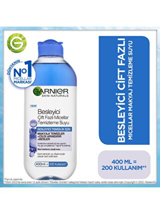 Garnier Besleyici Mavi Çift Fazlı Micellar Temizleme Suyu 400 ml