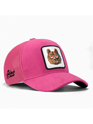 BlackBörk V1 Trucker Kids Ayı - 3bs Kod Logolu Unisex Pembe Çocuk Şapka (CAP)