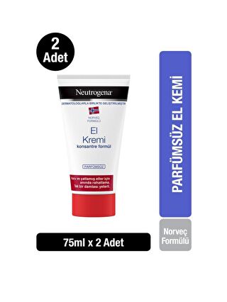 Neutrogena Norveç Formülü El Kremi Parfümsüz 75 Ml X 2 Adet