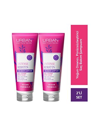 Urban Care Intense Keratin Aşırı Yıpranmış Saçlara Özel Saç Bakım Şampuanı 2X250 ML-Vegan