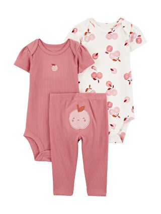 Carter's Karışık Kız Bebek Body Pantolon Set 3'lü Paket