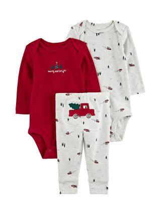 Carter's Karışık Erkek Bebek Body Pantolon Set 3'lü Paket