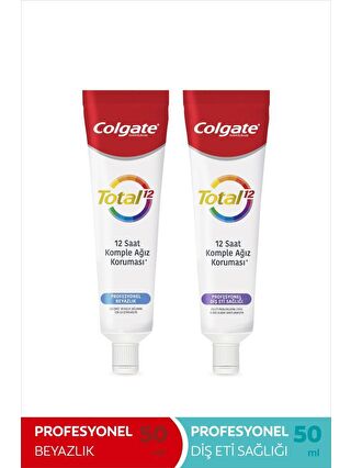 Colgate Total Profesyonel Beyazlık 50ml + Total Profesyonel Diş Eti Sağlığı 50ml