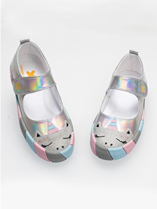 Casabony Gri Unicorn 3d Hologram Kız Çocuk Sneakers