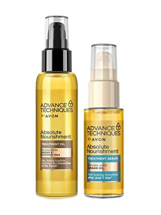 AVON Argan Yağı İçeren Saç Serumu ve Argan, Hindistan Cevizi Yağı İçeren Saç Bakım Yağı Paketi