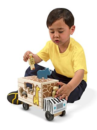 Melissa and Doug Ahşap Kamyon - Hayvan Kurtarıcıları - Şekil Bulmaca