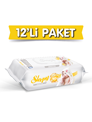 Sleepy 12'li Paket Sensitive Islak Havlu 12X90 (1080 Yaprak)