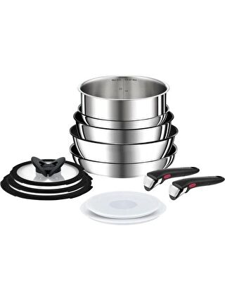 Tefal Renksiz L97390 Ingenio Titanyum 6X Preference Büyük Tava ve Tencere Seti