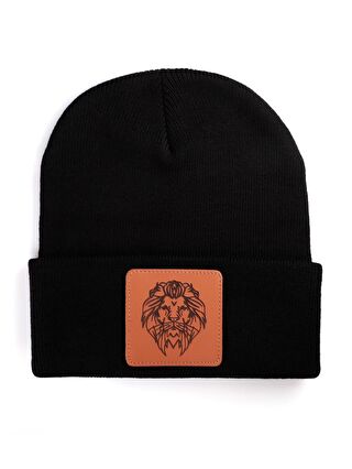 BlackBörk V1 Akrilik Aslan - 13 Kod Logolu Unisex Siyah Bere (Beanie)