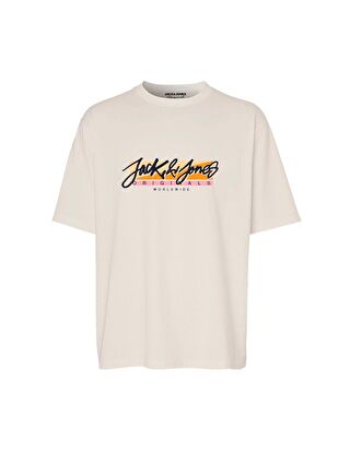 Jack & Jones Tampa Erkek Ekru Yuvarlak Yaka Tişört