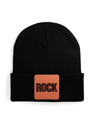 BlackBörk V1 Akrilik Rock - 1 Kod Logolu Unisex Siyah Bere (Beanie)