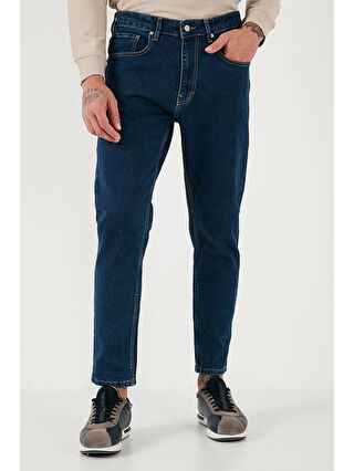 Buratti Lacivert Streç Pamuklu Slim Fit Normal Bel Boru Paça Erkek Jeans 5900S34MILANO