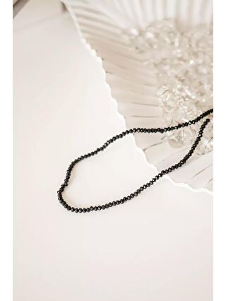 New Obsessions Siyah Le Noir Crystal Choker Kolye