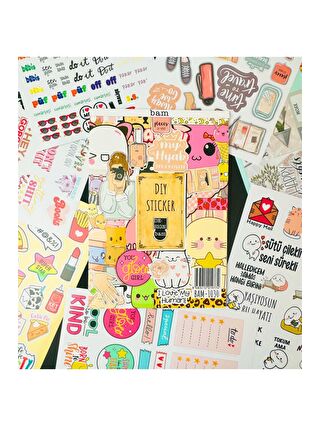 BAM HEDİYELİK EŞYA My Dıy Sticker Book 24 * 17 Cm 16 Sayfa Özel Tasarım Rengarenk Sticker Kitabı