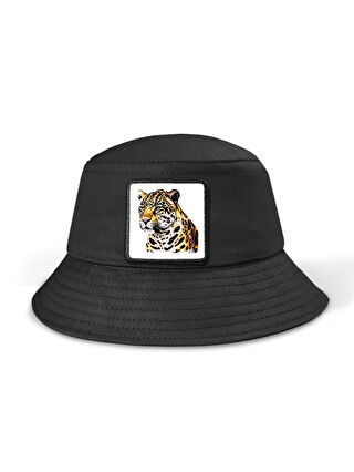 BlackBörk Beyaz Bucket Panter - 10 Kod Logolu Siyah Unisex Şapka (CAP)