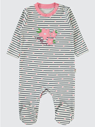 Civil Baby Kız Bebek Patikli Tulum 1-6 Ay Pembe