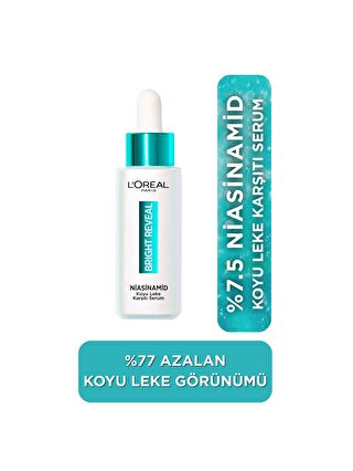 L'Oreal Paris Bright Reveal Sivilce, Güneş,Yaşlanma Lekelerinde Etkili Koyu Leke Karşıtı Serum 10% Niasinamid 30ml