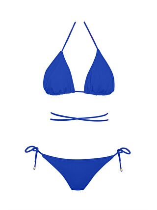 SAILOR moda Mavi Brezilya Üçgen Ipli Bikini Takım