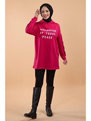 TOFİSA Bisiklet Yaka Kadın Fuşya Sweat - 13067