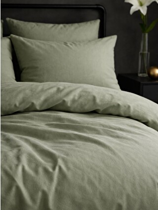 Tabu Home Yeşil %100 Pamuklu Düz Boya Sage Green Çift Kişilik