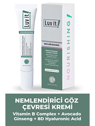 Luv it! Avokado İçeren Yoğun Nemlendirici, Göz Altı Morluk Ve Şişlik Karşıtı Göz Çevresi Kremi 15ml