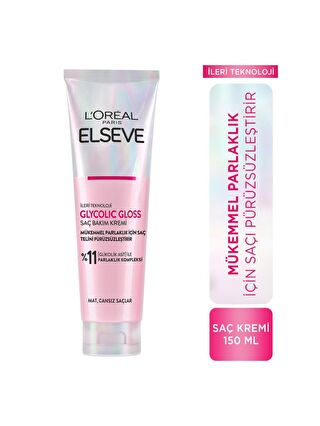 L'Oreal Paris Elseve Glycolic Gloss Mükemmel Parlaklık için Pürüzsüzleştirici Saç Kremi 150ml