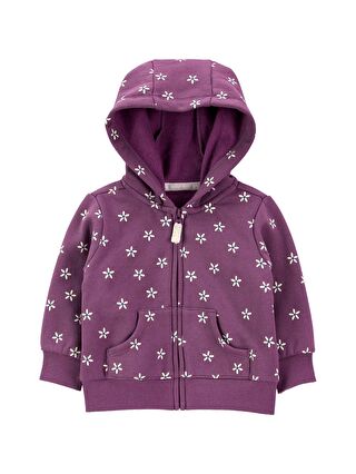 Carter's Kız Bebek Fermuarlı Sweatshirt Mor