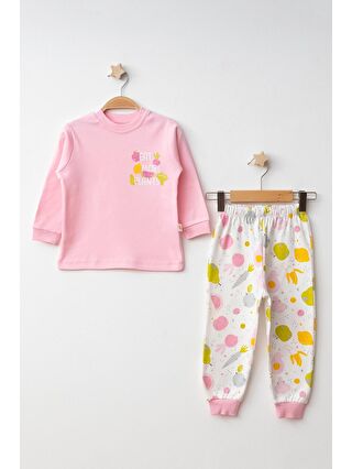 MYHANNE Pembe Meyve Sebze Baskılı Pamuklu Pijama Takımı 45165