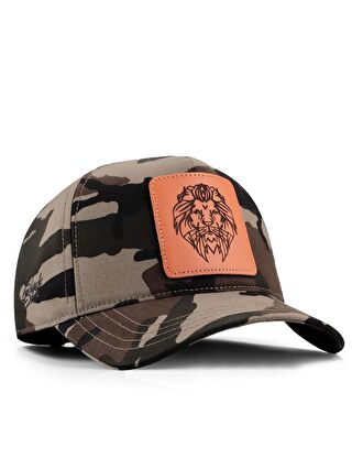 BlackBörk Haki V1 Baseball Aslan - 13 Kod Logolu Unisex Kamuflaj Şapka (Cap)