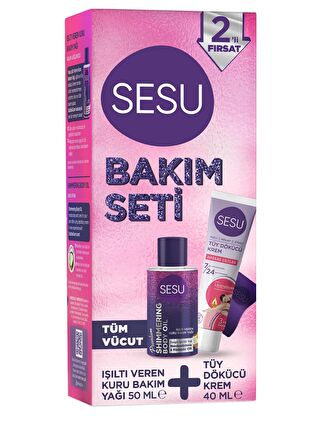 Sesu Tüy Dökücü Krem & Kuru Bakım Yağı Premium Bakım Seti