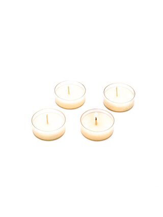 Missi Ekru 4lü Amber Çiçeği Bitkisel Tealight Mum Seti