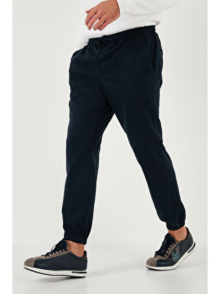 Buratti Lacivert Streç Pamuklu Regular Fit Lastikli Paça Jogger Erkek Pantolon 674004