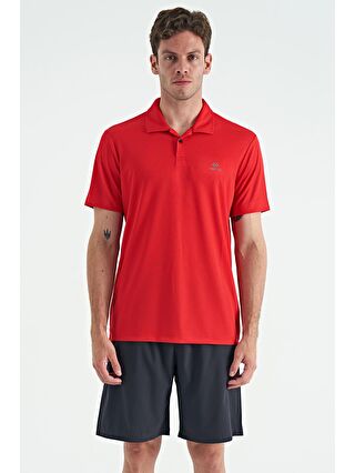 TOMMYLIFE Kırmızı Logo Baskılı Standart Kalıp Polo Yaka Aktif Spor Erkek T-Shirt - 88252