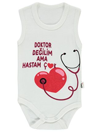 Civil Baby Kız Bebek Çıtçıtlı Badi 1-36 Ay Ekru