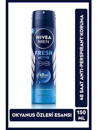 NIVEA Men Erkek Sprey Deodorant Fresh Active 48 Saat Deodorant Koruması 150 ml