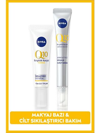 NIVEA Q10 Kırışıklık Karşıtı Sıkılaştırıcı Göz Bakım Kremi 15ml ve Q10 Cilt Serumu, Yaşlanma Karşıtı 15ml